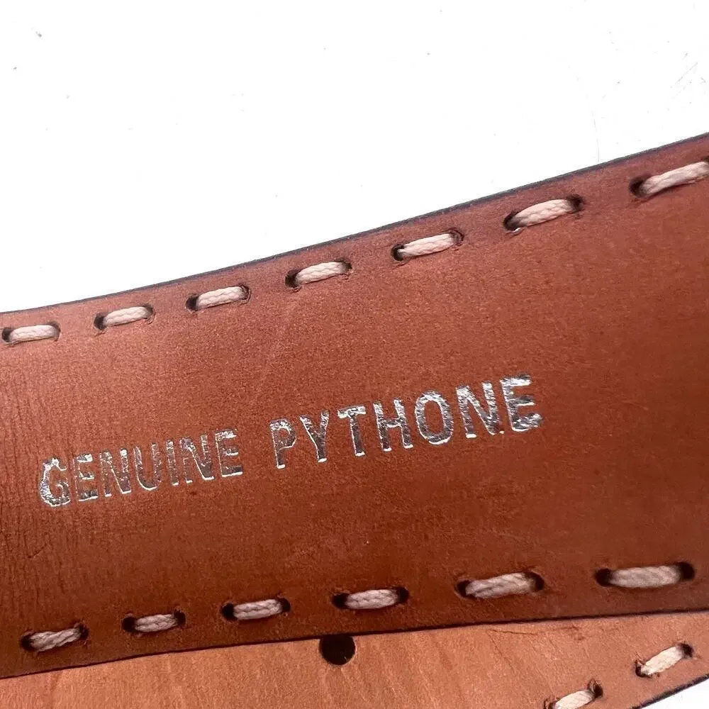 Kashani Genuine Python Snakeskin Leather Belt Mens Size 40 Made in Italy